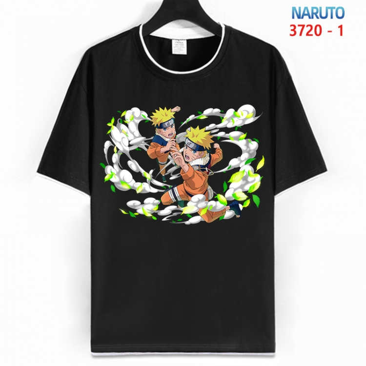 Naruto Cotton crew neck black and white trim short-sleeved T-shirt from S to 4XL  HM-3720-1