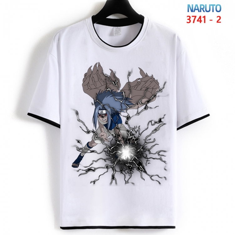 Naruto Cotton crew neck black and white trim short-sleeved T-shirt from S to 4XL HM-3741-2
