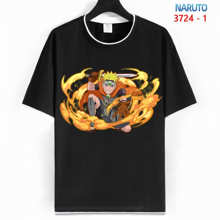 Naruto Cotton crew neck black and white trim short-sleeved T-shirt from S to 4XL  HM-3724-1