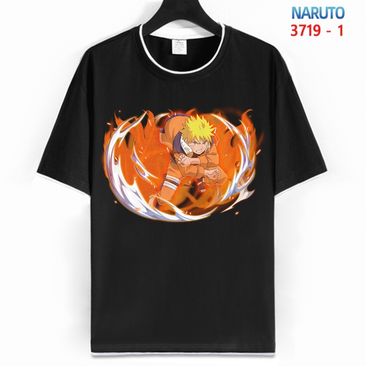 Naruto Cotton crew neck black and white trim short-sleeved T-shirt from S to 4XL HM-3719-1