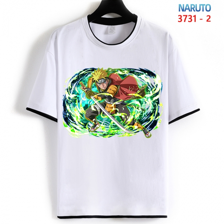 Naruto Cotton crew neck black and white trim short-sleeved T-shirt from S to 4XL  HM-3731-2