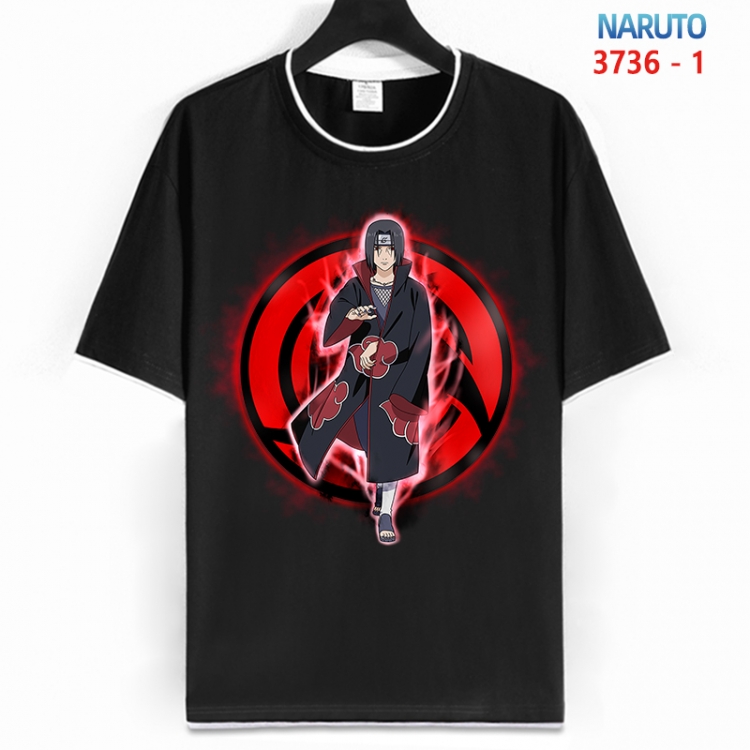 Naruto Cotton crew neck black and white trim short-sleeved T-shirt from S to 4XL  HM-3736-1