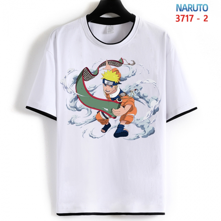 Naruto Cotton crew neck black and white trim short-sleeved T-shirt from S to 4XL  HM-3717-2