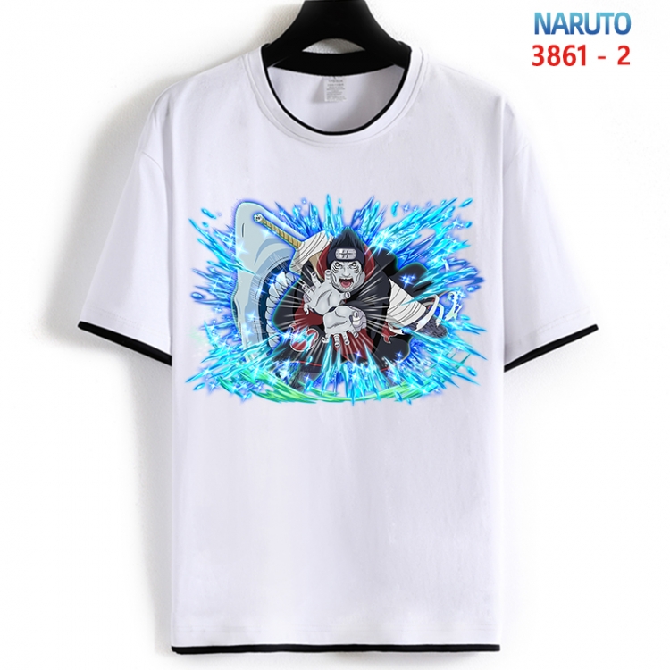 Naruto Cotton crew neck black and white trim short-sleeved T-shirt from S to 4XL HM-3861-2
