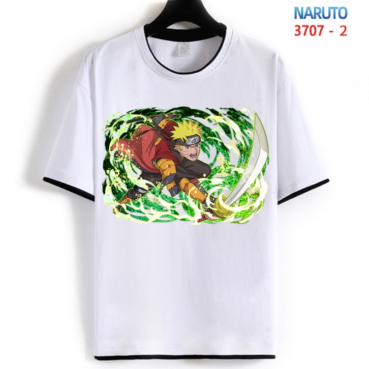 Naruto Cotton crew neck black and white trim short-sleeved T-shirt from S to 4XL HM-3707-2