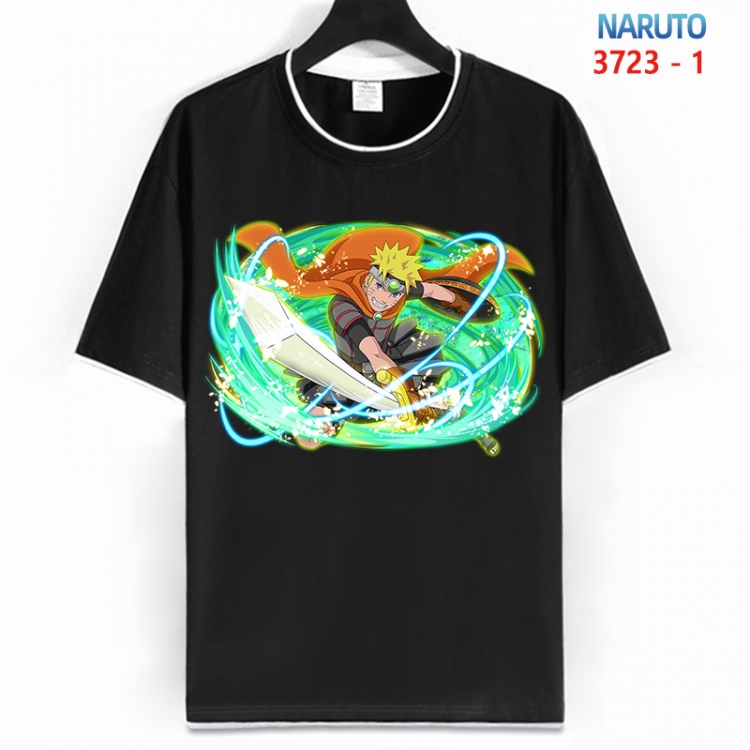 Naruto Cotton crew neck black and white trim short-sleeved T-shirt from S to 4XL  HM-3723-1
