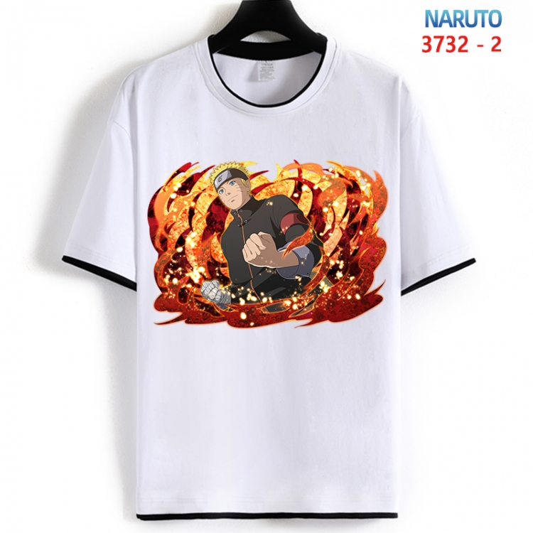 Naruto Cotton crew neck black and white trim short-sleeved T-shirt from S to 4XL  HM-3732-2