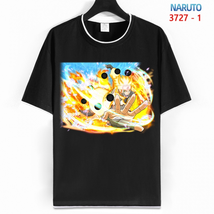 Naruto Cotton crew neck black and white trim short-sleeved T-shirt from S to 4XL  HM-3727-1