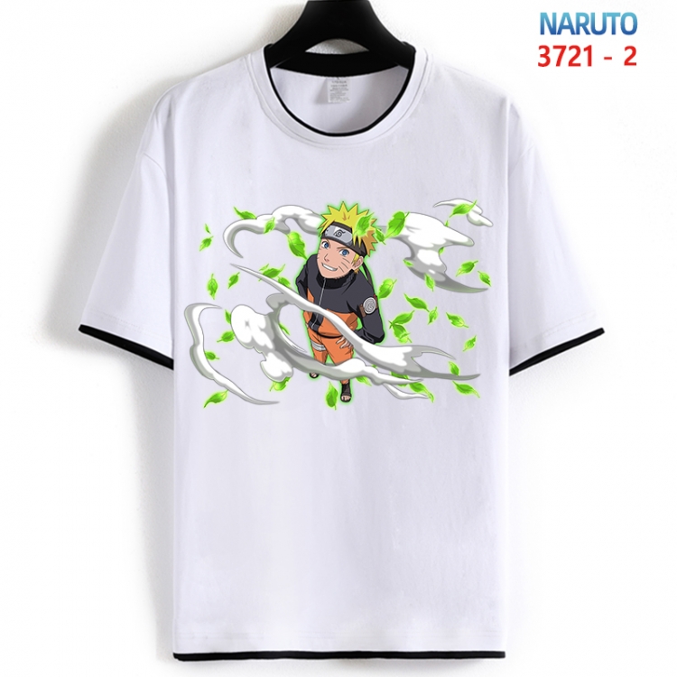 Naruto Cotton crew neck black and white trim short-sleeved T-shirt from S to 4XL HM-3721-2