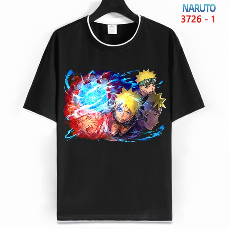 Naruto Cotton crew neck black and white trim short-sleeved T-shirt from S to 4XL  HM-3726-1