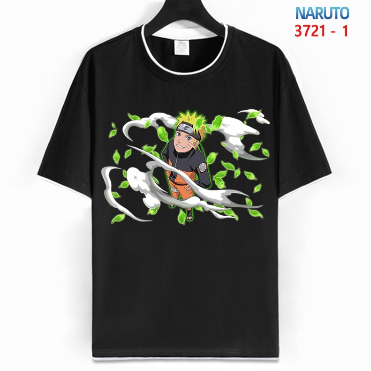 Naruto Cotton crew neck black and white trim short-sleeved T-shirt from S to 4XL  HM-3721-1