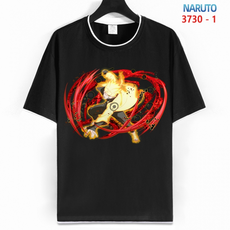 Naruto Cotton crew neck black and white trim short-sleeved T-shirt from S to 4XL  HM-3730-1