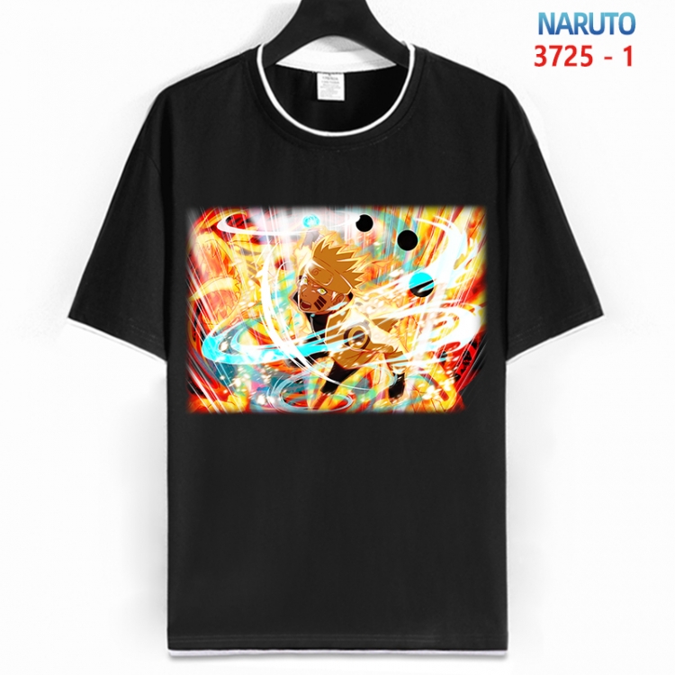 Naruto Cotton crew neck black and white trim short-sleeved T-shirt from S to 4XL HM-3725-1