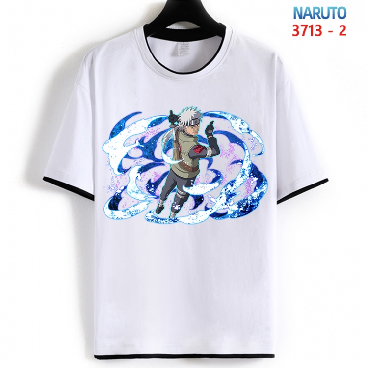 Naruto Cotton crew neck black and white trim short-sleeved T-shirt from S to 4XL  HM-3713-2