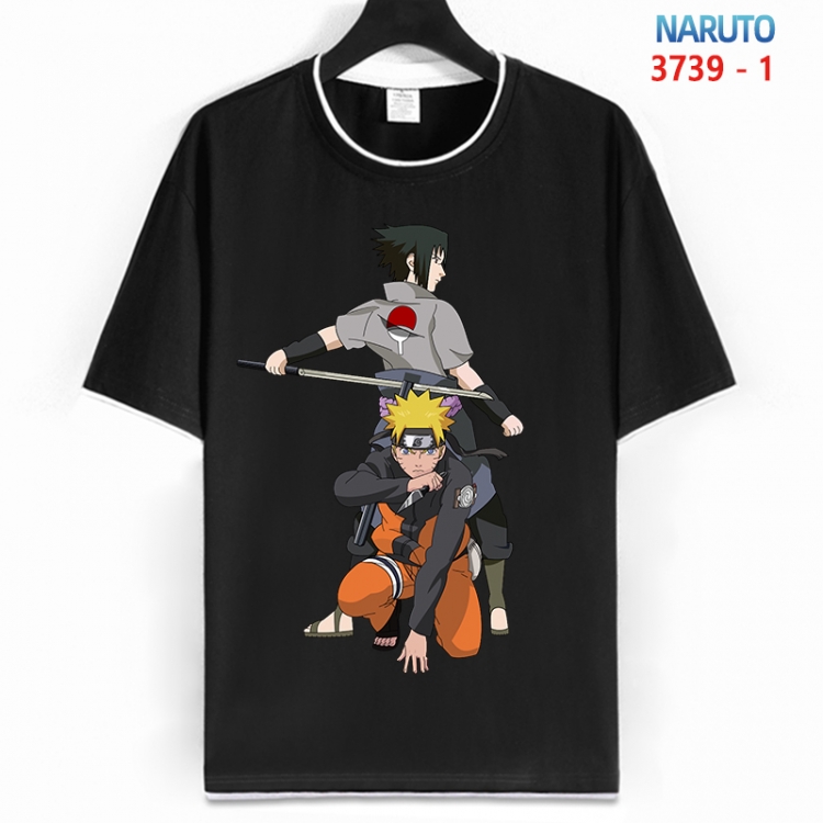 Naruto Cotton crew neck black and white trim short-sleeved T-shirt from S to 4XL  HM-3739-1