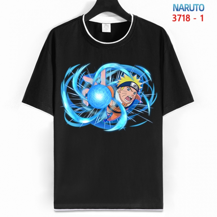 Naruto Cotton crew neck black and white trim short-sleeved T-shirt from S to 4XL HM-3718-1