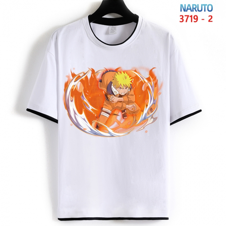 Naruto Cotton crew neck black and white trim short-sleeved T-shirt from S to 4XL HM-3719-2