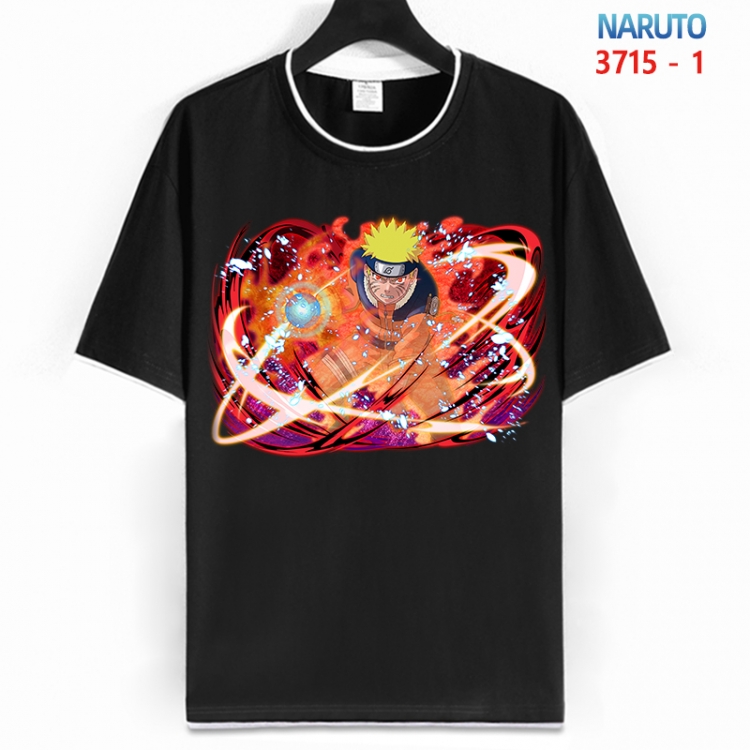 Naruto Cotton crew neck black and white trim short-sleeved T-shirt from S to 4XL HM-3715-1