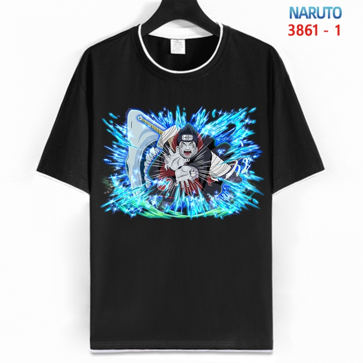 Naruto Cotton crew neck black and white trim short-sleeved T-shirt from S to 4XL HM-3861-1