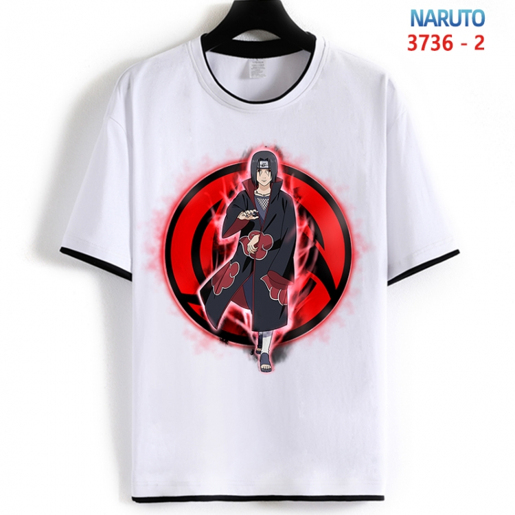 Naruto Cotton crew neck black and white trim short-sleeved T-shirt from S to 4XL  HM-3736-2