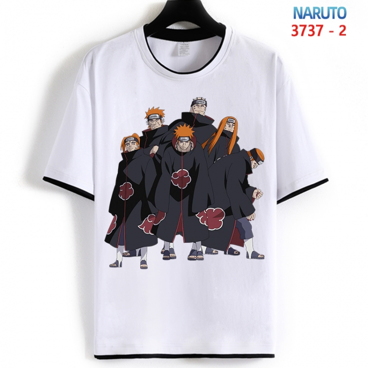 Naruto Cotton crew neck black and white trim short-sleeved T-shirt from S to 4XL  HM-3737-2