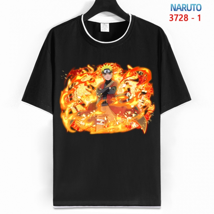 Naruto Cotton crew neck black and white trim short-sleeved T-shirt from S to 4XL HM-3728-1