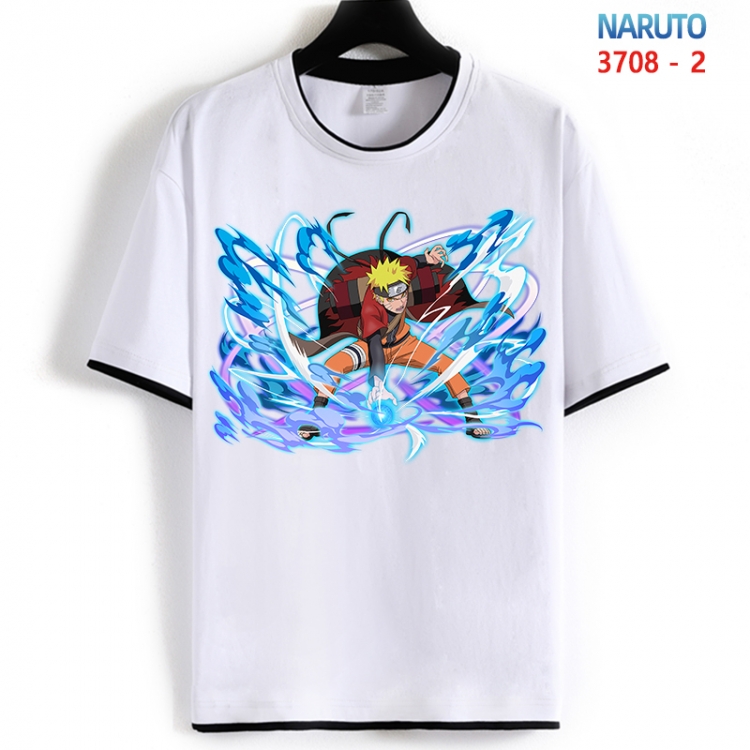Naruto Cotton crew neck black and white trim short-sleeved T-shirt from S to 4XL HM-3708-2