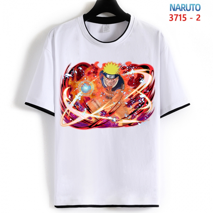 Naruto Cotton crew neck black and white trim short-sleeved T-shirt from S to 4XL HM-3715-2