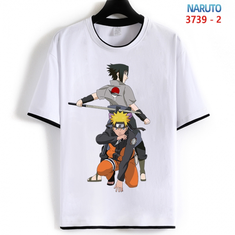 Naruto Cotton crew neck black and white trim short-sleeved T-shirt from S to 4XL HM-3739-2