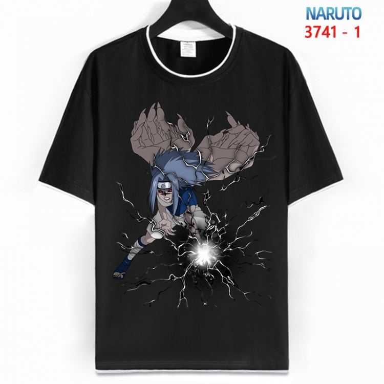 Naruto Cotton crew neck black and white trim short-sleeved T-shirt from S to 4XL HM-3741-1