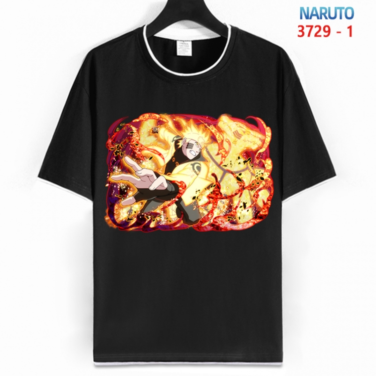 Naruto Cotton crew neck black and white trim short-sleeved T-shirt from S to 4XL  HM-3729-1