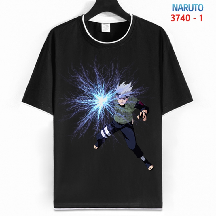 Naruto Cotton crew neck black and white trim short-sleeved T-shirt from S to 4XL  HM-3740-1