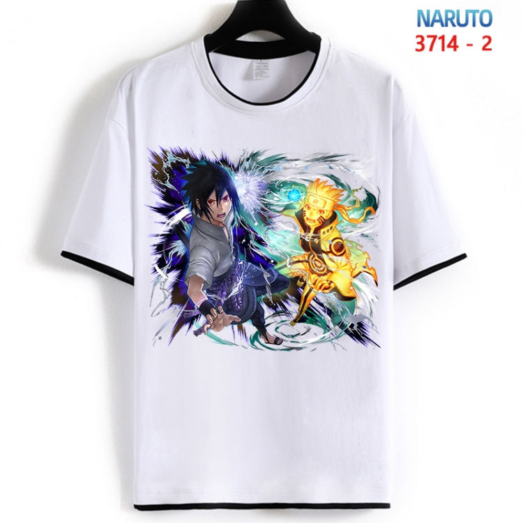 Naruto Cotton crew neck black and white trim short-sleeved T-shirt from S to 4XL HM-3714-2