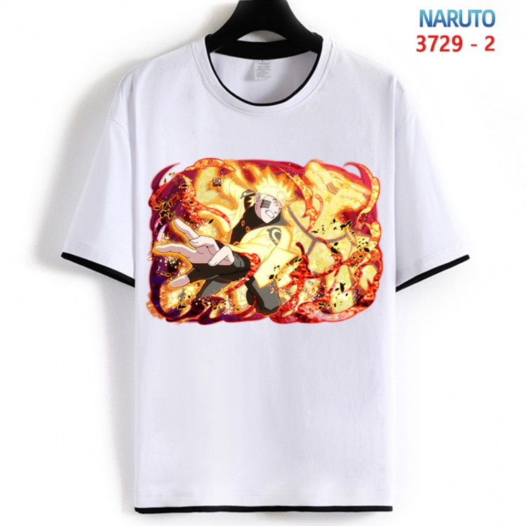 Naruto Cotton crew neck black and white trim short-sleeved T-shirt from S to 4XL HM-3729-2