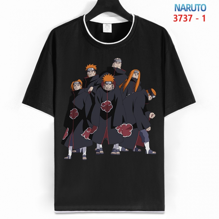Naruto Cotton crew neck black and white trim short-sleeved T-shirt from S to 4XL  HM-3737-1