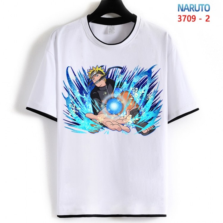Naruto Cotton crew neck black and white trim short-sleeved T-shirt from S to 4XL  HM-3709-2
