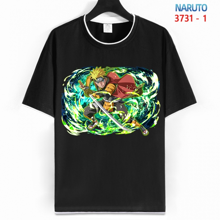 Naruto Cotton crew neck black and white trim short-sleeved T-shirt from S to 4XL HM-3731-1