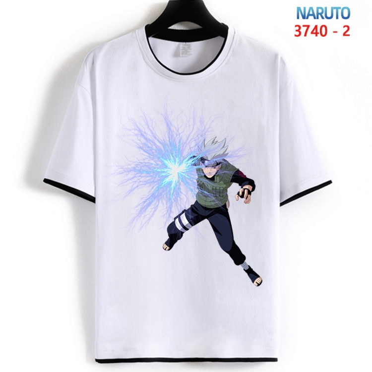 Naruto Cotton crew neck black and white trim short-sleeved T-shirt from S to 4XL HM-3740-2