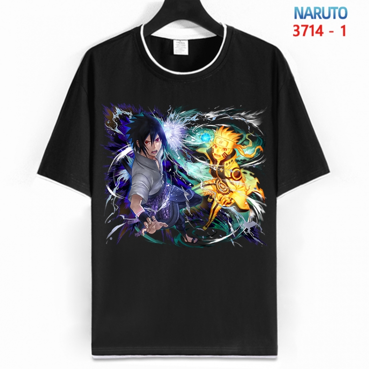 Naruto Cotton crew neck black and white trim short-sleeved T-shirt from S to 4XL  HM-3714-1