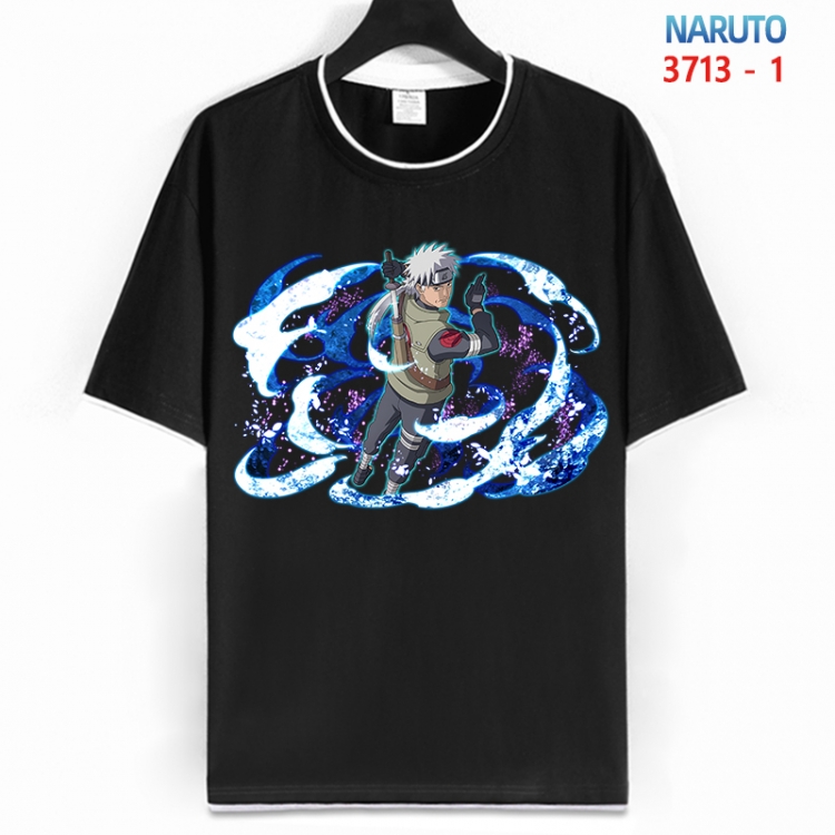 Naruto Cotton crew neck black and white trim short-sleeved T-shirt from S to 4XL  HM-3713-1