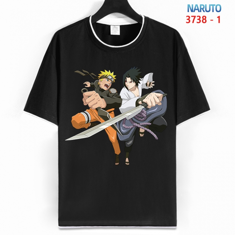 Naruto Cotton crew neck black and white trim short-sleeved T-shirt from S to 4XL  HM-3738-1