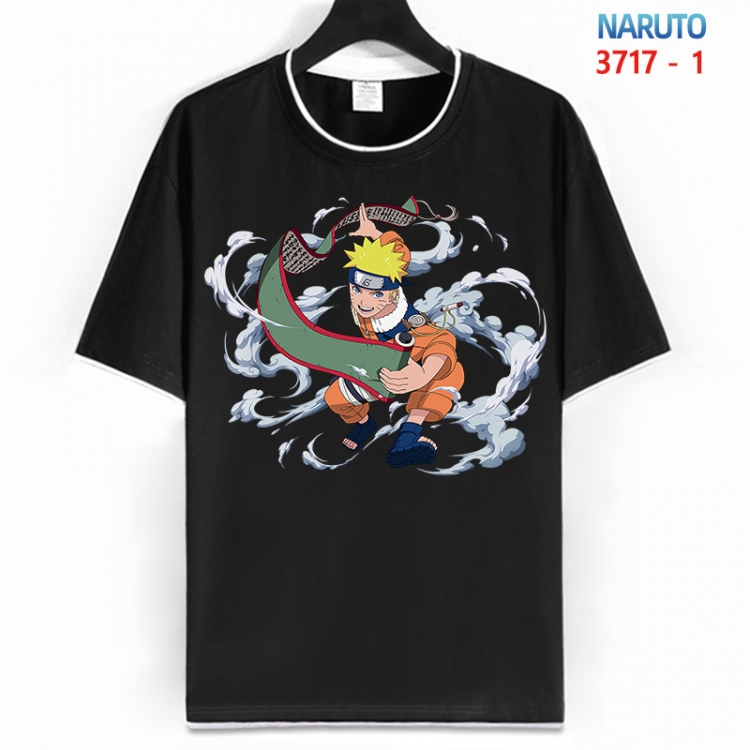 Naruto Cotton crew neck black and white trim short-sleeved T-shirt from S to 4XL  HM-3717-1
