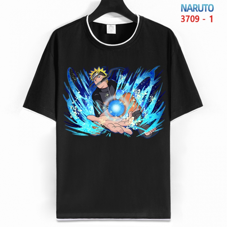 Naruto Cotton crew neck black and white trim short-sleeved T-shirt from S to 4XL  HM-3709-1