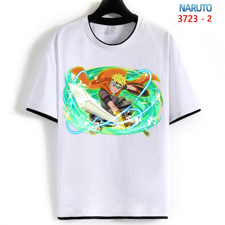 Naruto Cotton crew neck black and white trim short-sleeved T-shirt from S to 4XL HM-3723-2