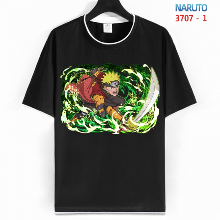 Naruto Cotton crew neck black and white trim short-sleeved T-shirt from S to 4XL  HM-3707-1