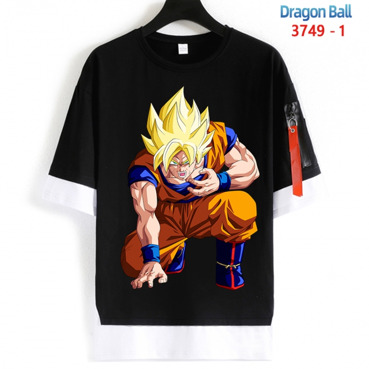 DRAGON BALL Cotton Crew Neck Fake Two-Piece Short Sleeve T-Shirt from S to 4XL HM-3749-1