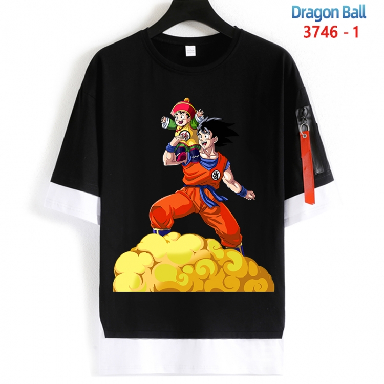 DRAGON BALL Cotton Crew Neck Fake Two-Piece Short Sleeve T-Shirt from S to 4XL HM-3746-1