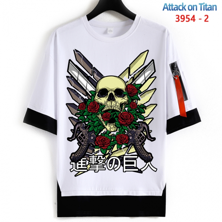 Shingeki no Kyojin Cotton Crew Neck Fake Two-Piece Short Sleeve T-Shirt from S to 4XL HM-3954-2