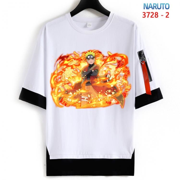 Naruto Cotton Crew Neck Fake Two-Piece Short Sleeve T-Shirt from S to 4XL  HM-3728-2