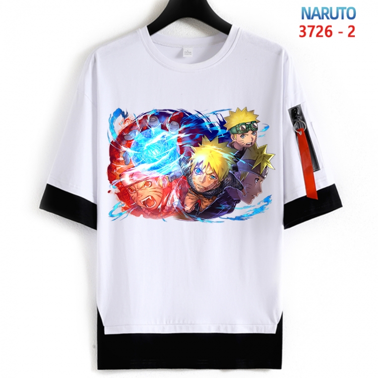 Naruto Cotton Crew Neck Fake Two-Piece Short Sleeve T-Shirt from S to 4XL  HM-3726-2